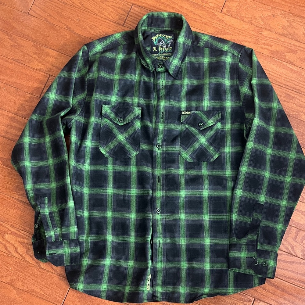 O'Neill Men's Plaid Shirt in Green and Black